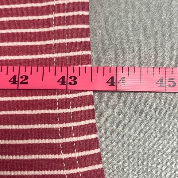 Merokeety Red White Pinstripe Midi Dress Long Sleeves XXL NWT Flowy Casual - Picture 11 of 11